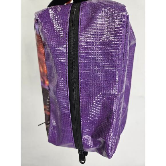 Rareform Toiletry Bag Repurposed Vinyl Bag black/purple Nylon Lightweight Makeup - Picture 4 of 6